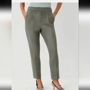 Ann Taylor Olive Green Faux Suede Easy Ankle Pant